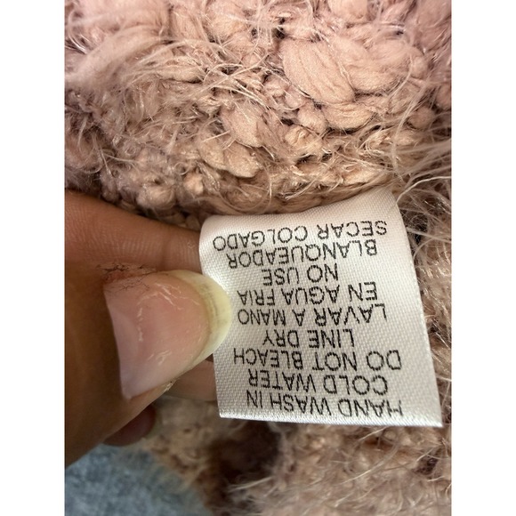 Entro Cozy Textured Knit Cocoon Cardigan Wrap Womens L‎ Pink Open Front Sweater - Picture 5 of 10